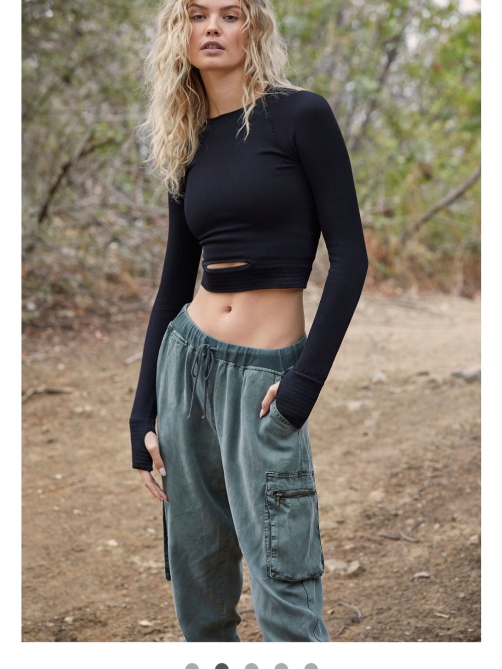 Women's Black long sleeve top athletic - Picture 2 of 8